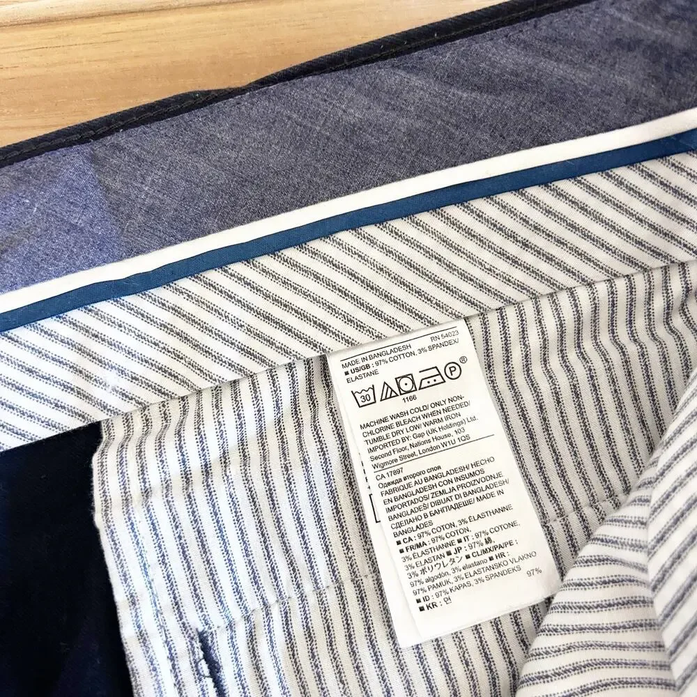 Banana Republic Navy Blue Fulton Chino Pants Sz 34x30